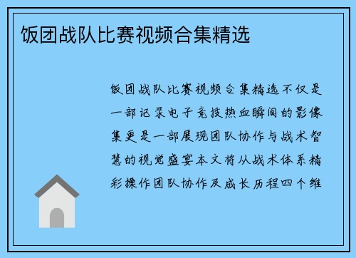 饭团战队比赛视频合集精选